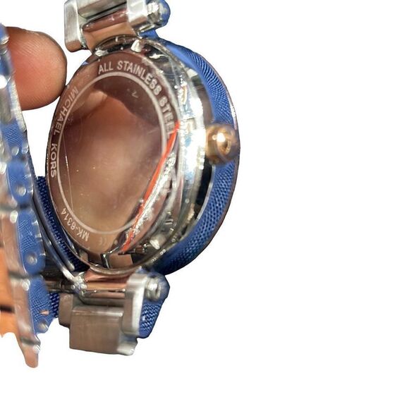 Michael Kors Parker Rose Gold/Silver Tone Analog Watch Euc - Picture 2 of 7